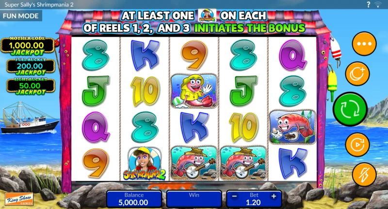 Super Sally's Shrimpmania 2 игровой экран